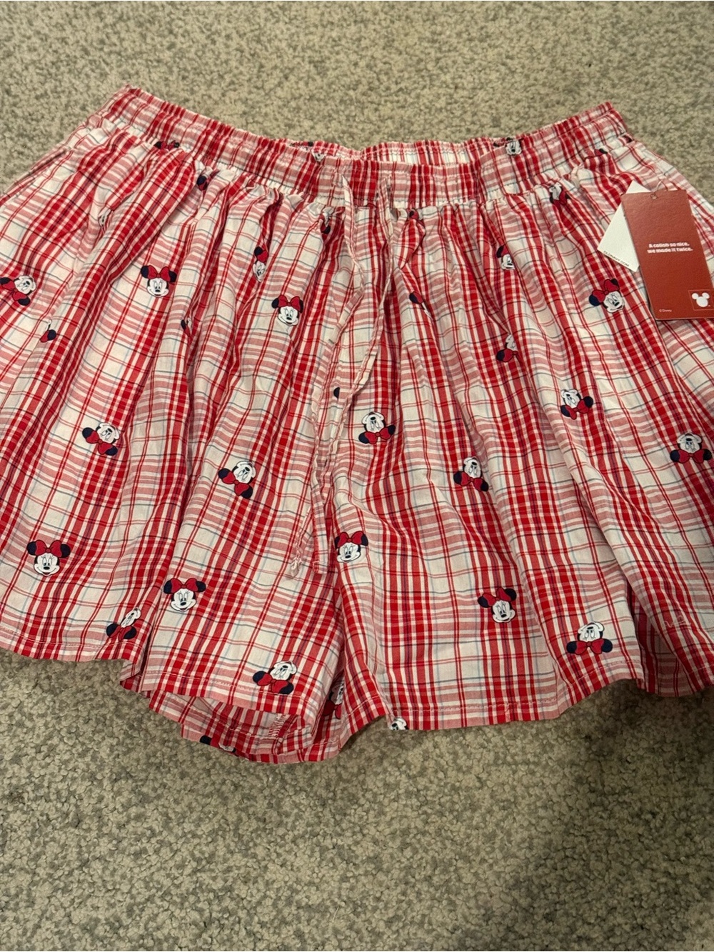 Disney Red Plaid Minnie Mouse Women's Shorts